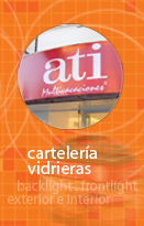 carteles front y backlight, vidrieras